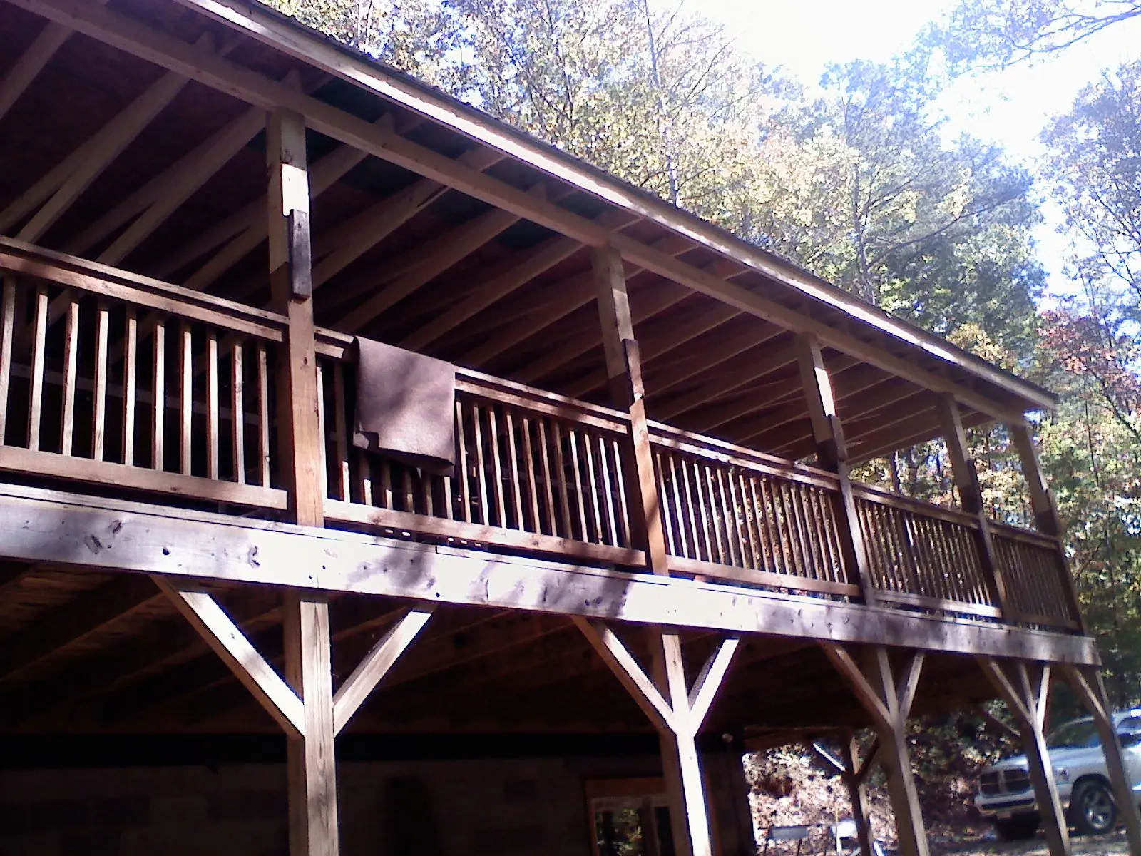 Timber framing under a new elevated porch and deck — Roof Leak Repair in Bernville by Roofing Brothers
